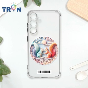 TRON 三星 S24 可愛紙雕松鼠 四角防摔載具殼 軟殼 手機殼