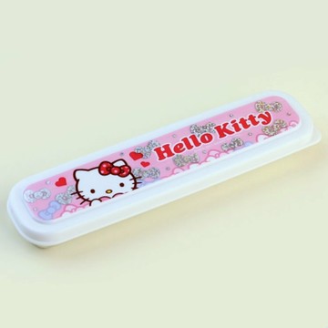 asdfkitty*KITTY蝴蝶結 餐具盒 鉛筆盒 收納盒-也可裝牙刷.潔牙用品-韓國製