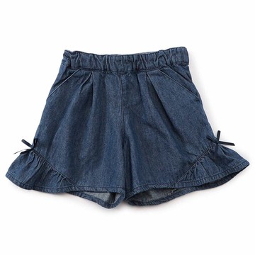 日本 apres les cours - 二側可愛蝴蝶結寬擺短褲-深藍