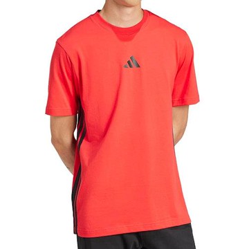 Adidas 2025男時尚腰邊線條標誌款橙色圓領短袖T恤(預購)