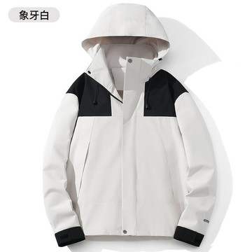 戶外沖鋒衣女秋款薄款防水單層寬松版沖鋒衣男時尚休閑連帽外套鑫弘-素時衣櫥