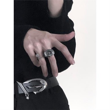 秋山風/原創小眾未來感可調節手表戒指男高級設計感中性情侶指環