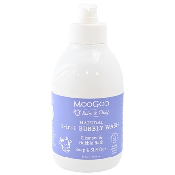 MOOGOO 慕爾果 2IN1小小牛泡泡浴露 天然植物配方 溫和不刺激 500ml  1瓶