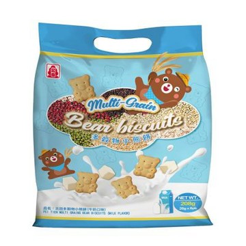 北田 多穀物小熊餅-牛奶口味(208g)