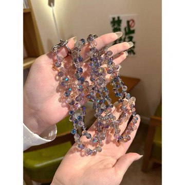 斜跨手機掛繩 水晶鉆石掛繩女高端手腕掛脖2合1斜背電話掛繩長繩 可調節背帶送夾片