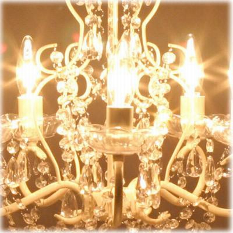 5灯 クリームホワイト シャンデリア シーリングライト