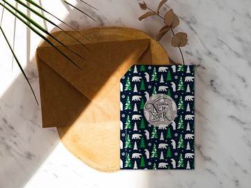 北極熊【CM18054】洛可可草莓 WELKIN手創明信片聖誕卡片