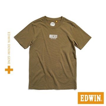 EDWIN 男裝 人氣復刻 橘標 職人手繪LOGO短袖T恤-橄欖綠