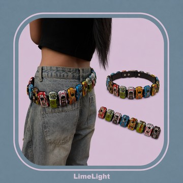 ☆LimeLight☆ Y2K皮帶 腰帶 女生皮帶 玩具車 汽車 車車 造型皮帶 皮帶 腰鍊 褲鍊 掛件 BEL-011