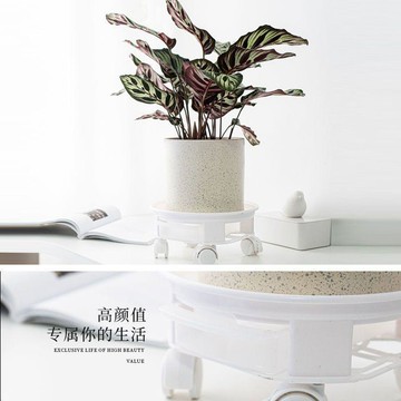 嚴選好物 實用園藝工具 花盆托盤 花盆移動台車 加厚塑料花盆托盤帶剎車滾輪 深接水盒移動托盤 大型盆栽圓形移動花盤架底座
