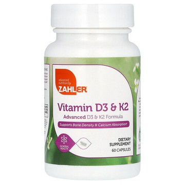 Zahler, 維生素 D3 和 K2，60 粒膠囊