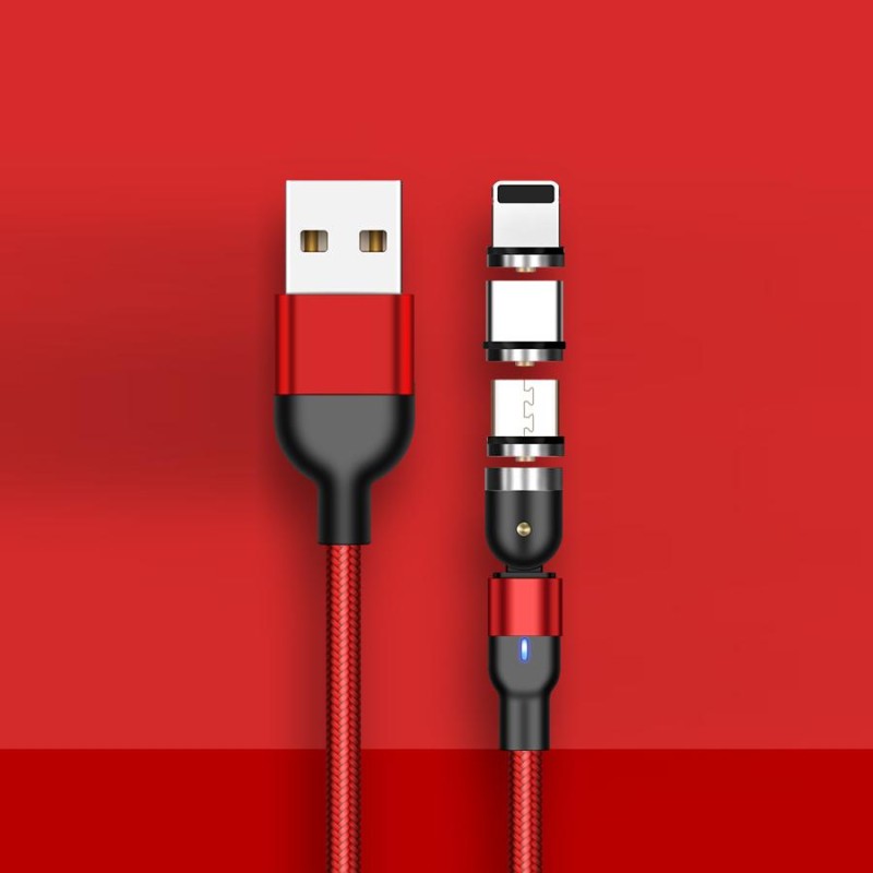 マグネット充電ケーブル L字型 iPhone Type-C Micro USB 高速充電 LED