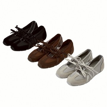 【Grace Gift】芭蕾鞋 運動鞋【首爾芭蕾機能綁帶蝴蝶結瑪莉珍運動鞋 】3色 35-40號 瑪莉珍鞋