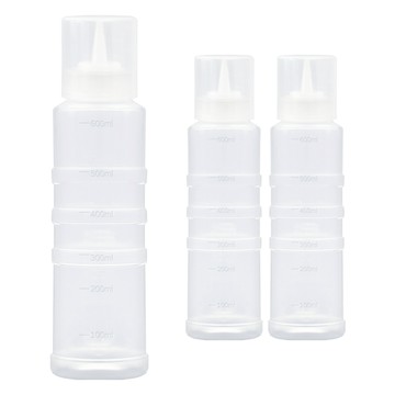 日常中的閃亮 韓國製造可裁剪單孔醬料瓶 (附蓋)  600ml  3個