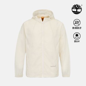 Timberland官方旗艦 中性白色防潑水可收納防曬外套|0YHFGCM9