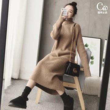 [CatWalk]韓版高領寬鬆針織連衣裙-KDSQ-01(FREE碼)
