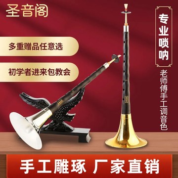 【臺灣出貨】黑檀木嗩吶樂器 嗩吶 全套初學者嗩吶 成人嗩吶 入門樂器 D調 黑檀木 吹奏喇叭 送樂譜 管樂器 喇叭