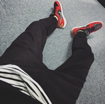 【JP.美日韓】 素面 束口褲 挺 黑色褲子 跑腿褲 小腳褲