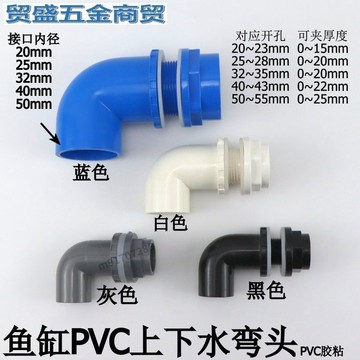 購滿99出貨🔥新品特惠🔥魚缸上下水管件 水箱防水接頭 PVC內外牙直接+彎頭90度內外絲彎頭