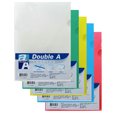 【史代新文具】DOUBLE A 310x220mm 厚0.18mm A4 L型 透明文件夾/資料夾(1包12個)