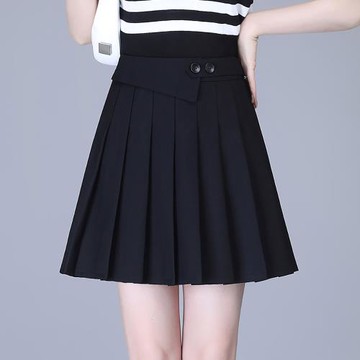 麗質達人 - 1623黑色釘釦百摺裙