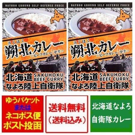 自衛隊カレー レトルトカレー 送料無料 朔北カレー 名寄陸上 自衛隊 カレー 中辛 1個×2 名寄自衛隊 カレー さくほく レトルトカレー ビーフカレー 自衛隊