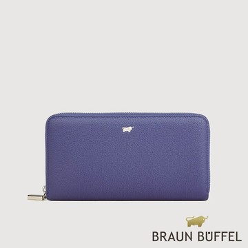 【BRAUN BUFFEL】維那斯-C 12卡拉鍊長夾-幽夜藍(德國小金牛台灣總代理)/BF868-602-FD