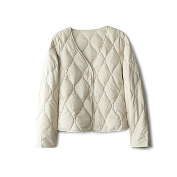 現貨+預購 真 羽絨90%白鴨絨 羽絨外套鴨絨夾克-輕薄修身V領百搭女外套2色74gp15【獨家進口】【米蘭精品】