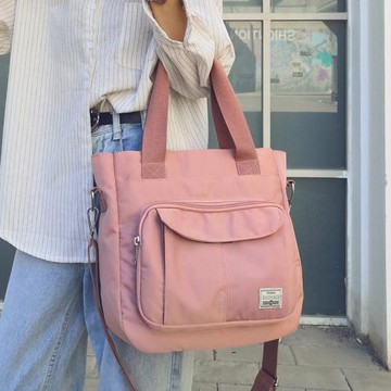 帆布尼龍包包女大容量新款日系通勤手提包輕便布包簡約單肩斜挎包