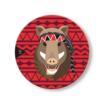 【森林動物系列】Q版山豬陶瓷杯墊