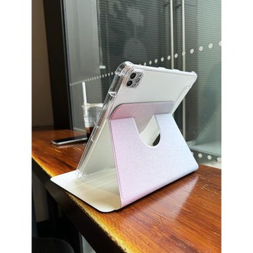 720旋轉適用蘋果2024ipadpro保護套漸變air6透明10代10.9帶筆槽一體式5平板10.2磨砂硬殼9.7防彎3彩繪防摔18