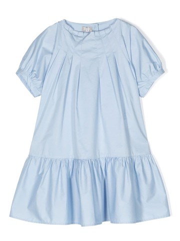 Il Gufo - ruffle-trim cotton dress - kids - Elastane/Cotton - 6 - Blue