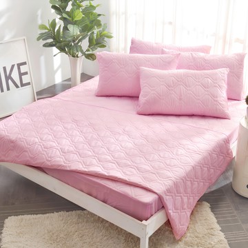 Pure One 床包式保潔墊 台灣製  雙人加大(186 x 180cm)  櫻花粉