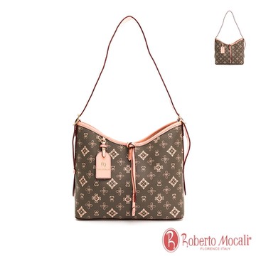 Roberto Mocali - 義大利諾貝兔自然森林系列茉綠花紋斜背側背水餃包