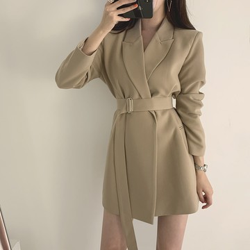 S-3XL 四色可選 英倫風西裝 中長款西裝外套 大碼西裝 大尺碼女裝 上班通勤穿搭 小個子女裝 韓系穿搭 韓版西裝
