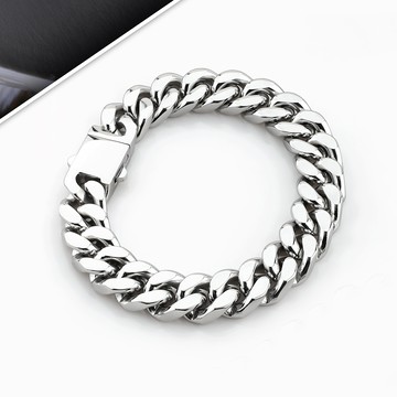 AchiCat．古巴鍊．鋼手鍊．獨尊潮流．客製刻字．生日禮物．H22011