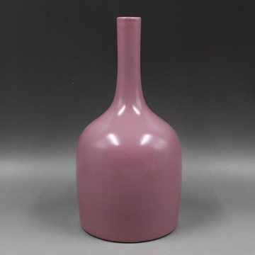 大清雍正年制胭脂紅釉搖鈴尊瓶手工仿古瓷器家居裝飾擺件古董古玩1入