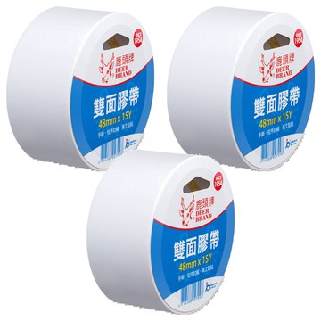 DEER BRAND 鹿頭牌 薄型手撕雙面膠帶 DFS3 48mm x 15Y  透明色  3捲