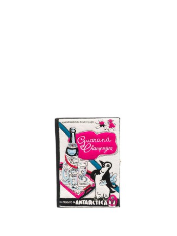 Olympia Le-Tan - Guarana Champagne book clutch - women - stainless steel/Cotton - One Size - Black