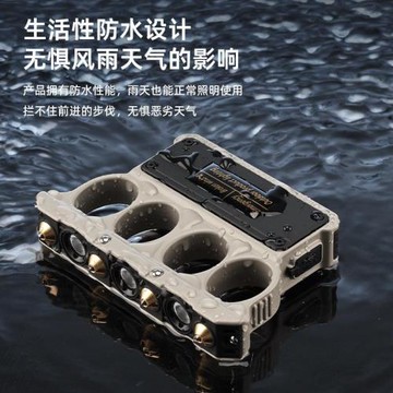 新款車載防身戰術手電筒戶外多功能手指燈汽車安全錘破窗逃生應急