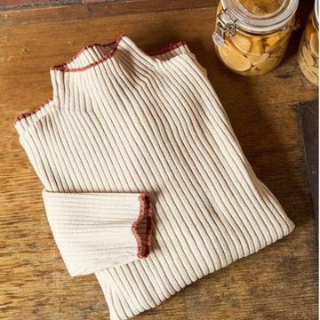 FREAK'S STORE 定番回歸！萬能打底 拼色條紋羅紋高領套頭衫