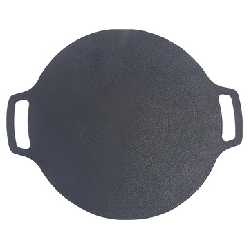 好玩旅物 輕量薄型韓式麥飯石雙耳不沾鍋烤肉盤 Set  鋁合金材質  不沾塗層  附專用收納袋  露營可用  34cm  1個