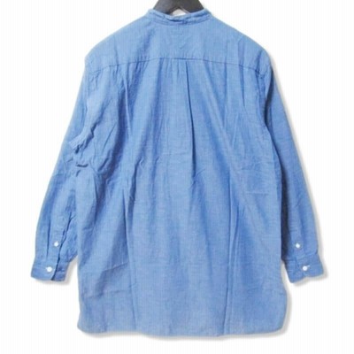 comoli ベタシャンバンドカラーシャツ 長袖 ブルー size 3 コモリ COMOLI コモリ ベタシャンバンドカラーシャツ I01-02004