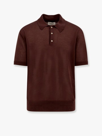 Knitted polo shirt with ribbed profiles - LANEUS - gender_Man