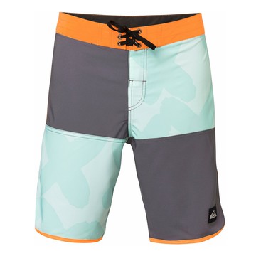 美國百分百【全新真品】Quiksilver 海灘褲 男 短褲 泳褲 沙灘褲 衝浪褲 灰色 淺綠色 格子 棋盤 E979