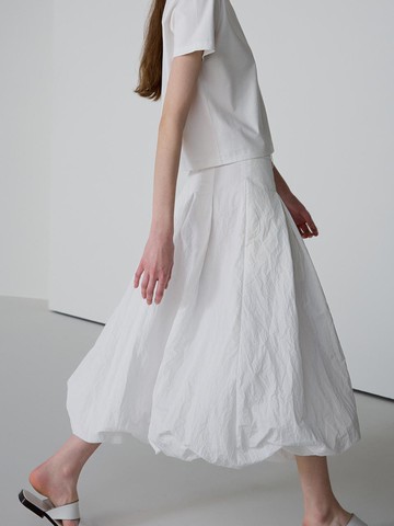 Volume Nylon Skirt_Off White
