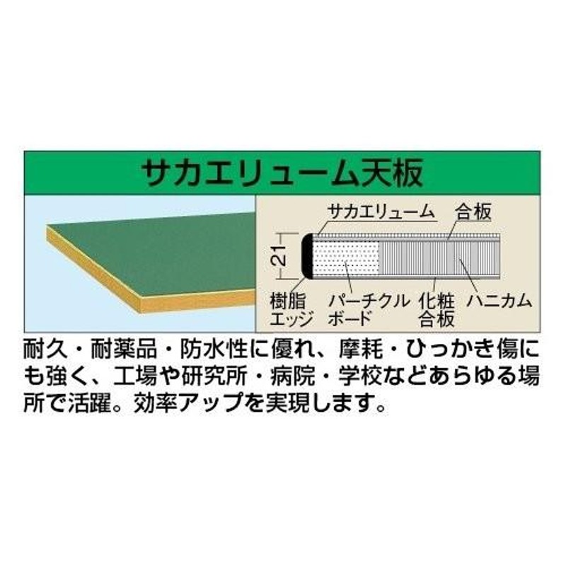 出荷 サカエ 軽量用天板 ＫＫ−１８６０ＰＴＣＧＬ