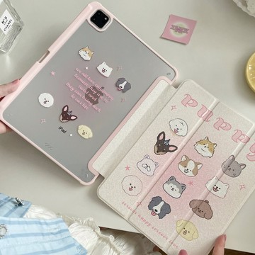 粉色暈染小狗 保護套 適用於 iPad 12 11 10 Mini Air 8 7 6 M3 Pro M4 M5 11吋