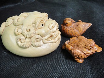 黃楊木雕件手玩件 原色大號平底貔貅擺件 茶寵皮休手把件收藏品