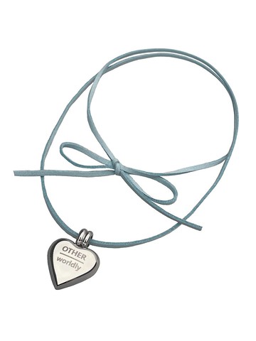 Heart Surgical Pendant Necklace [Blue Suede]